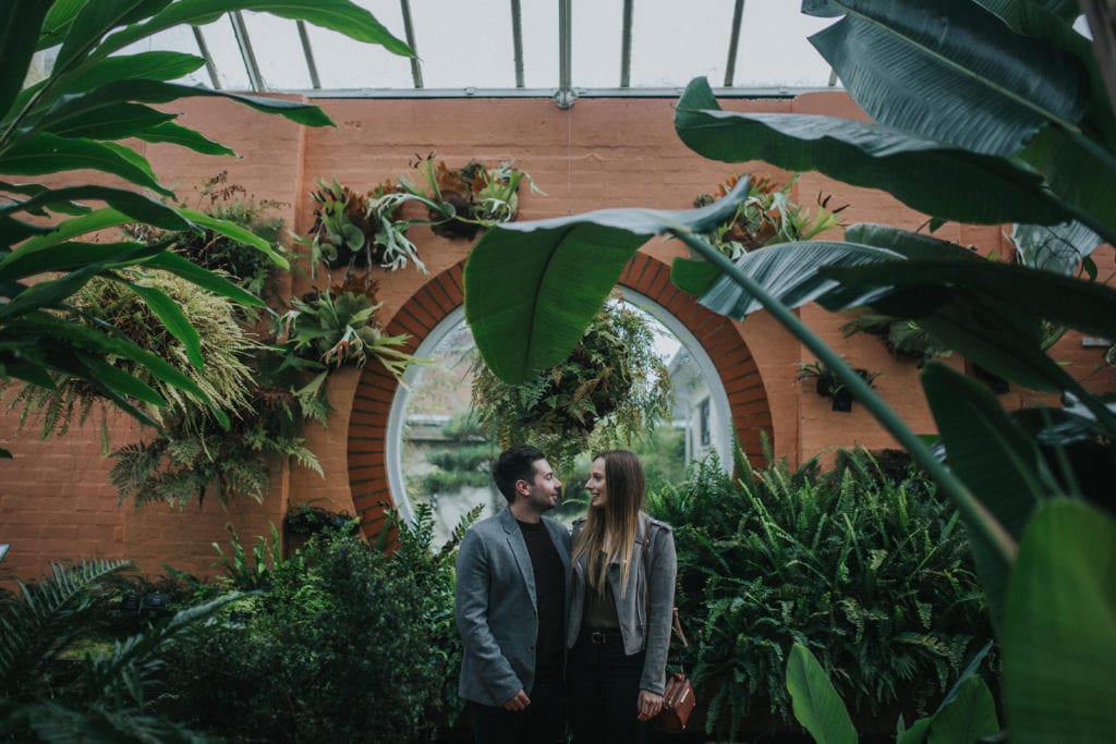 engagement shoot at Birmingham Botanical Gardens