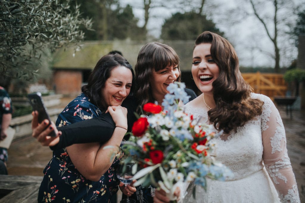 photo of brides wedding laughter 