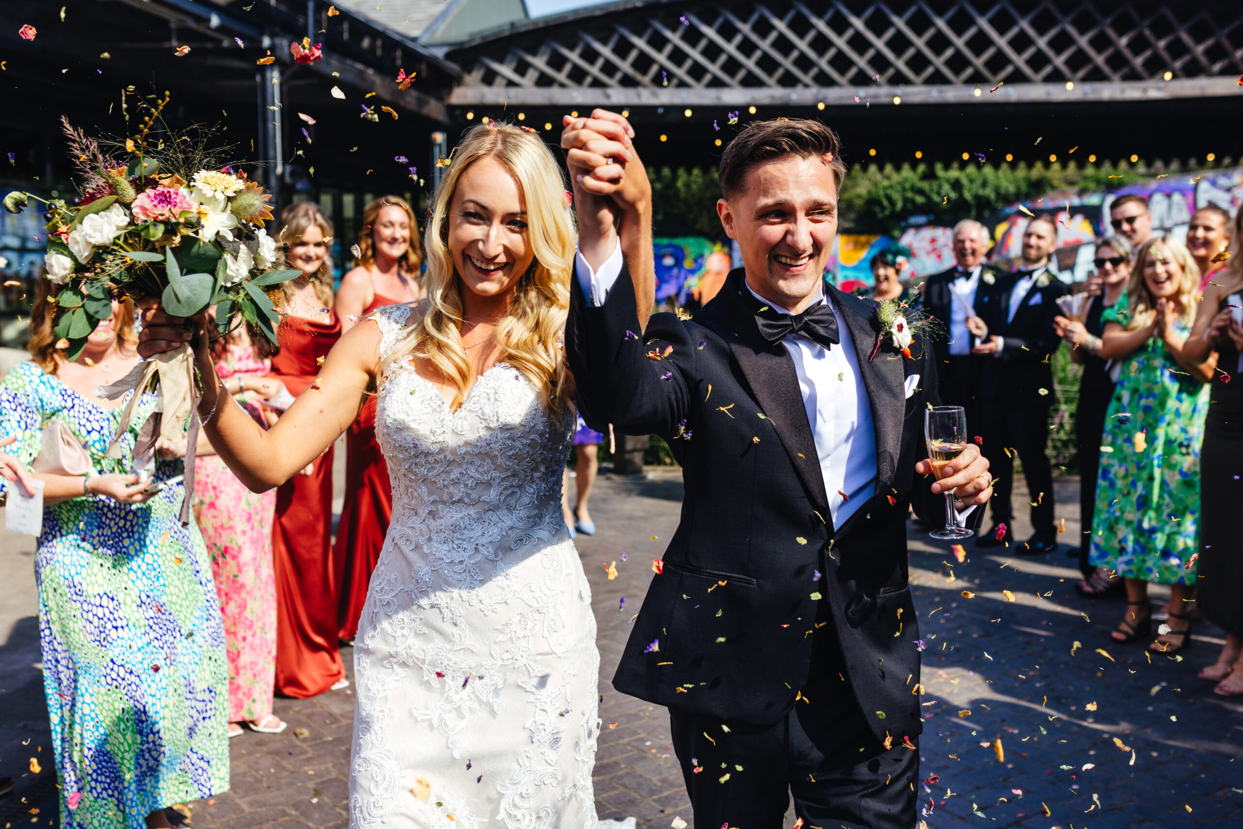 confetti at the bond, birmingham wedding